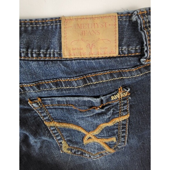 Amethyst Shorts Juniors 11 Distressed Cutoff Raw Stitched Denim Jean Stretch - Picture 4 of 7